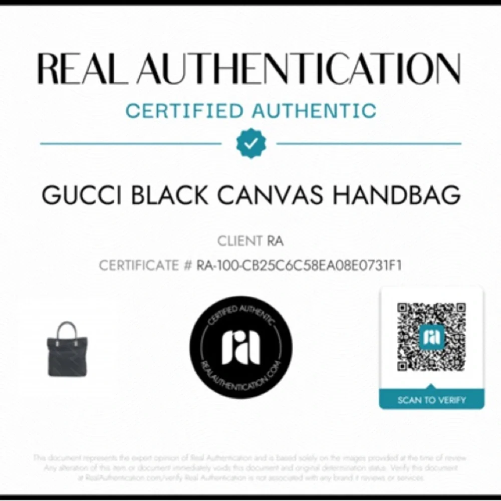 Gucci Black Canvas Handbag W COA - Picture 2 of 4
